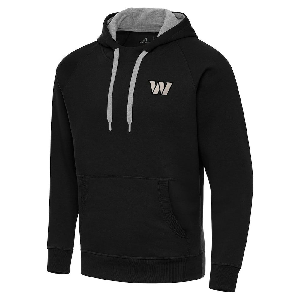 Washington Commanders Antigua Brushed Carbon Victory Pullover Hoodie - Black - NFL
