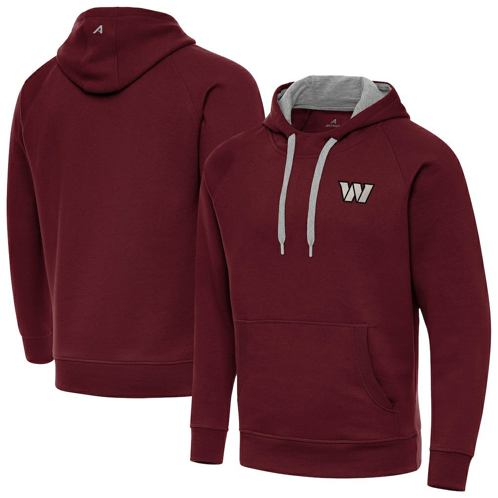 Washington Commanders Antigua Brushed Carbon Victory Pullover Hoodie - Burgundy - NFL