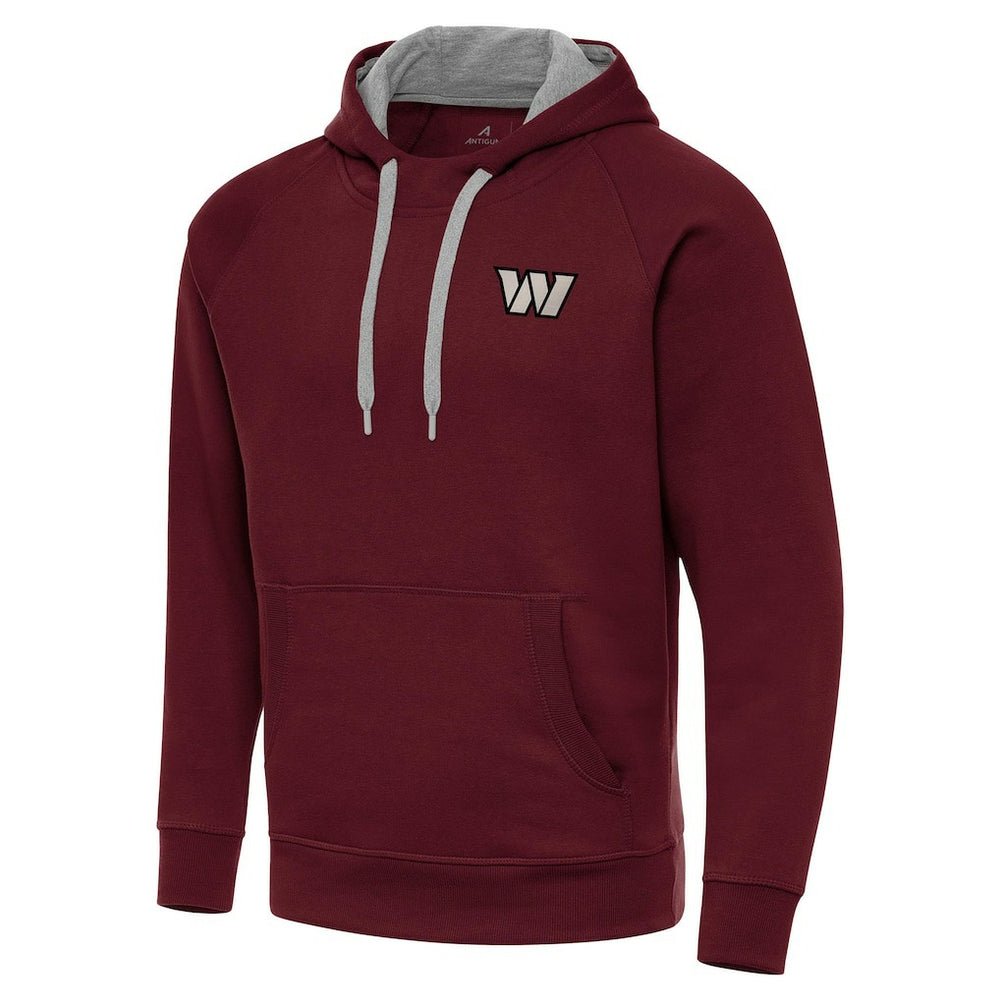 Washington Commanders Antigua Brushed Carbon Victory Pullover Hoodie - Burgundy - NFL