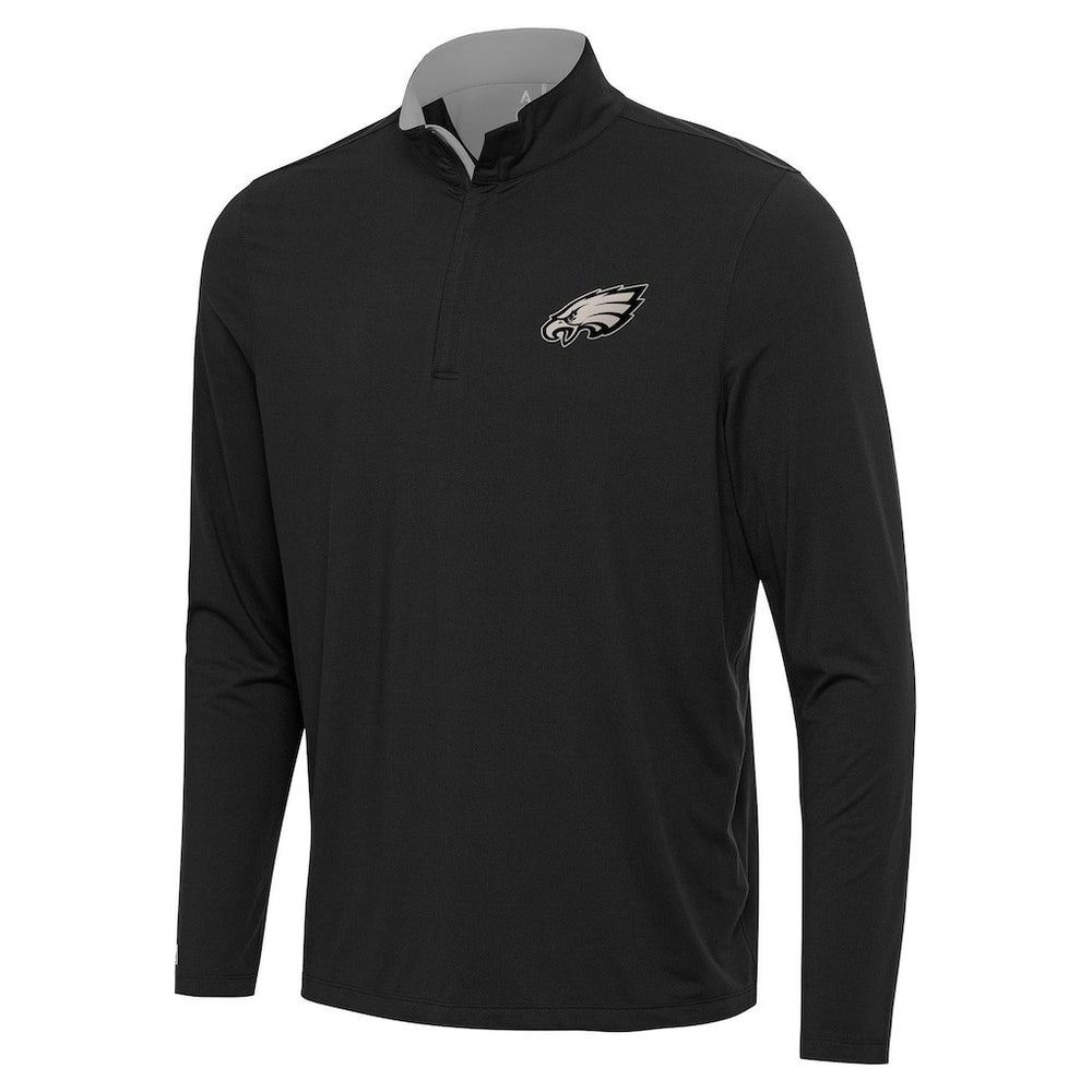 Philadelphia Eagles Antigua Content Quarter-Zip Top - Charcoal - NFL