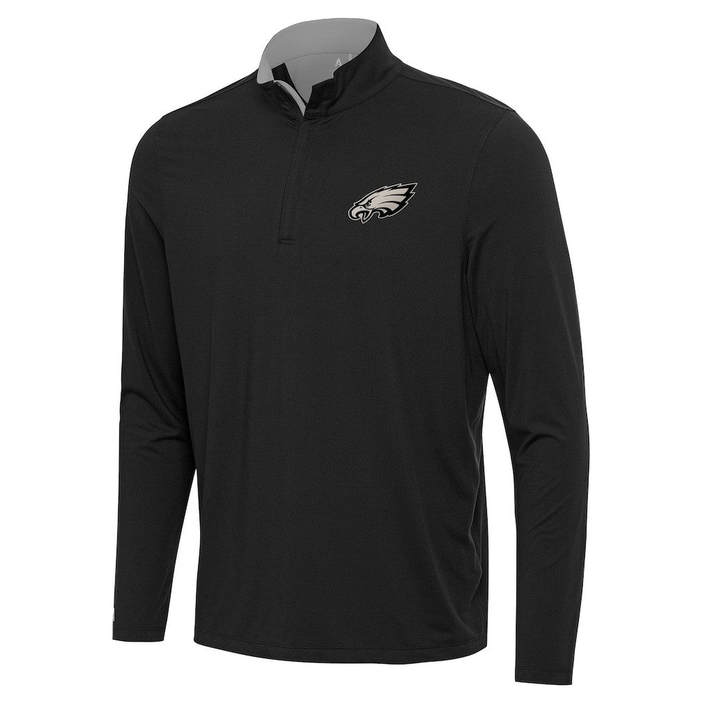 Philadelphia Eagles Antigua Content Quarter-Zip Top - Charcoal - NFL