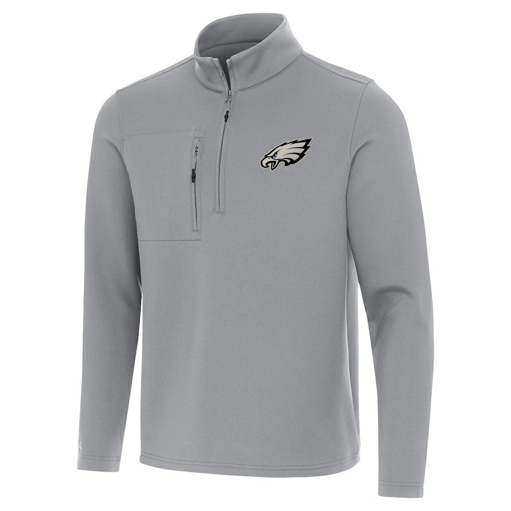 Philadelphia Eagles Antigua Insider Quarter-Zip Top - Gray - NFL