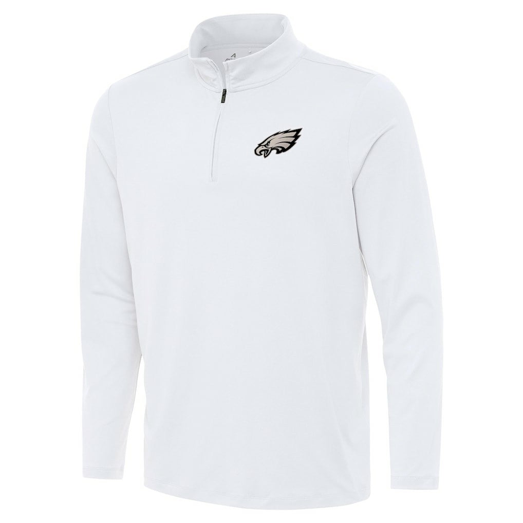 Philadelphia Eagles Antigua Reprocess Quarter-Zip Top - White - NFL