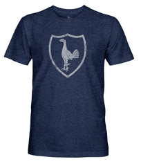 Tottenham Hotspur 1863FC Retro Monochrome Badge Vintage Tri-Blend T-Shirt Navy