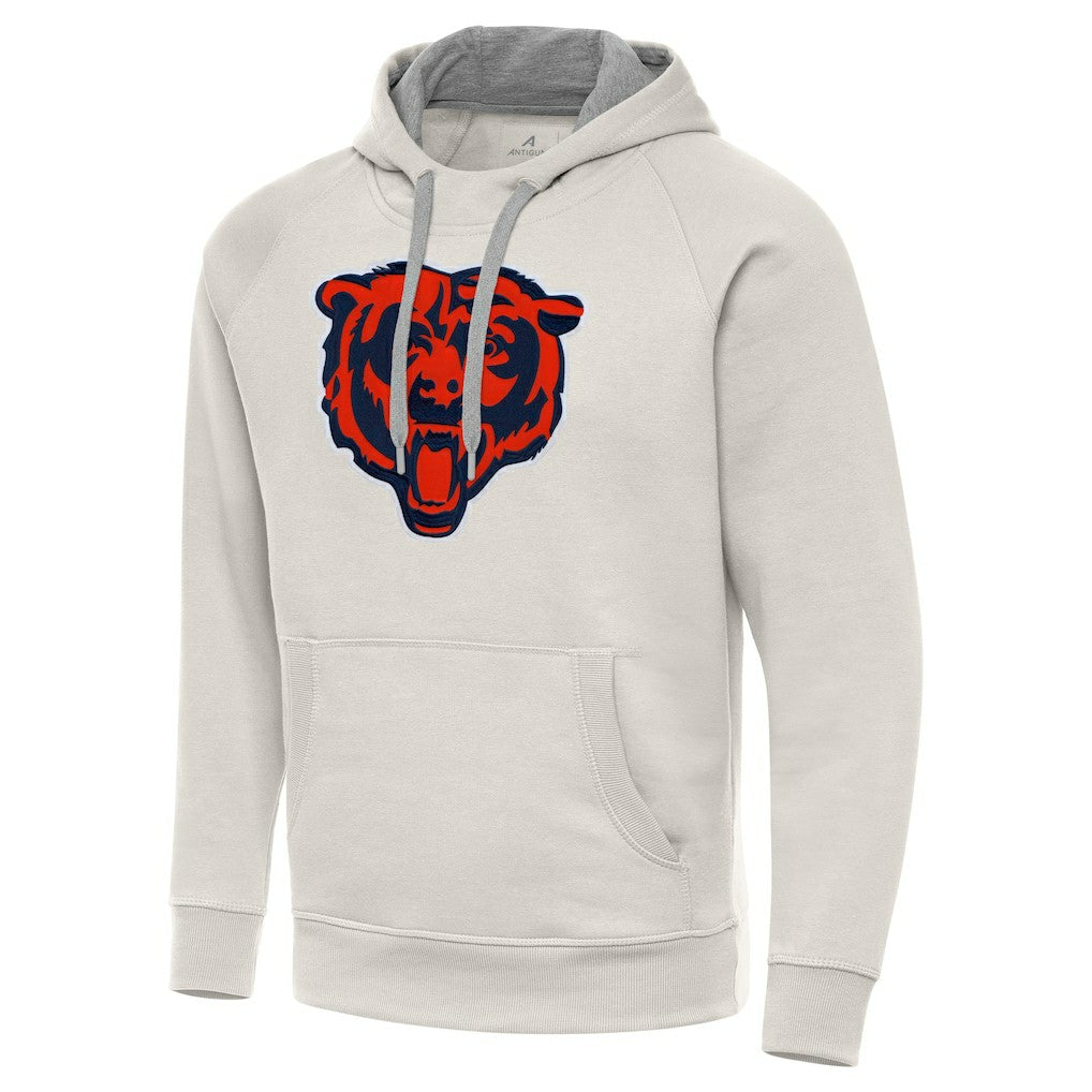 Chicago Bears Antigua Victory Raglan Pullover Hoodie - Cream - NFL