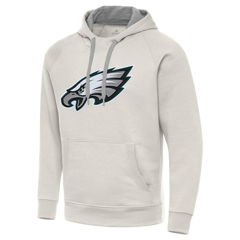 Philadelphia Eagles Antigua Victory Raglan Pullover Hoodie - Cream - NFL