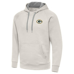Green Bay Packers Antigua Victory Raglan Pullover Hoodie - Cream - NFL