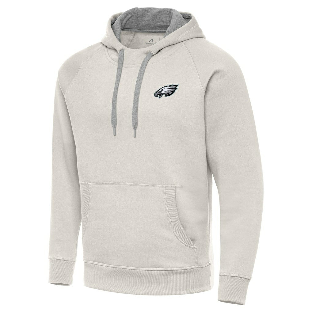 Philadelphia Eagles Antigua Victory Raglan Pullover Hoodie - Cream - NFL