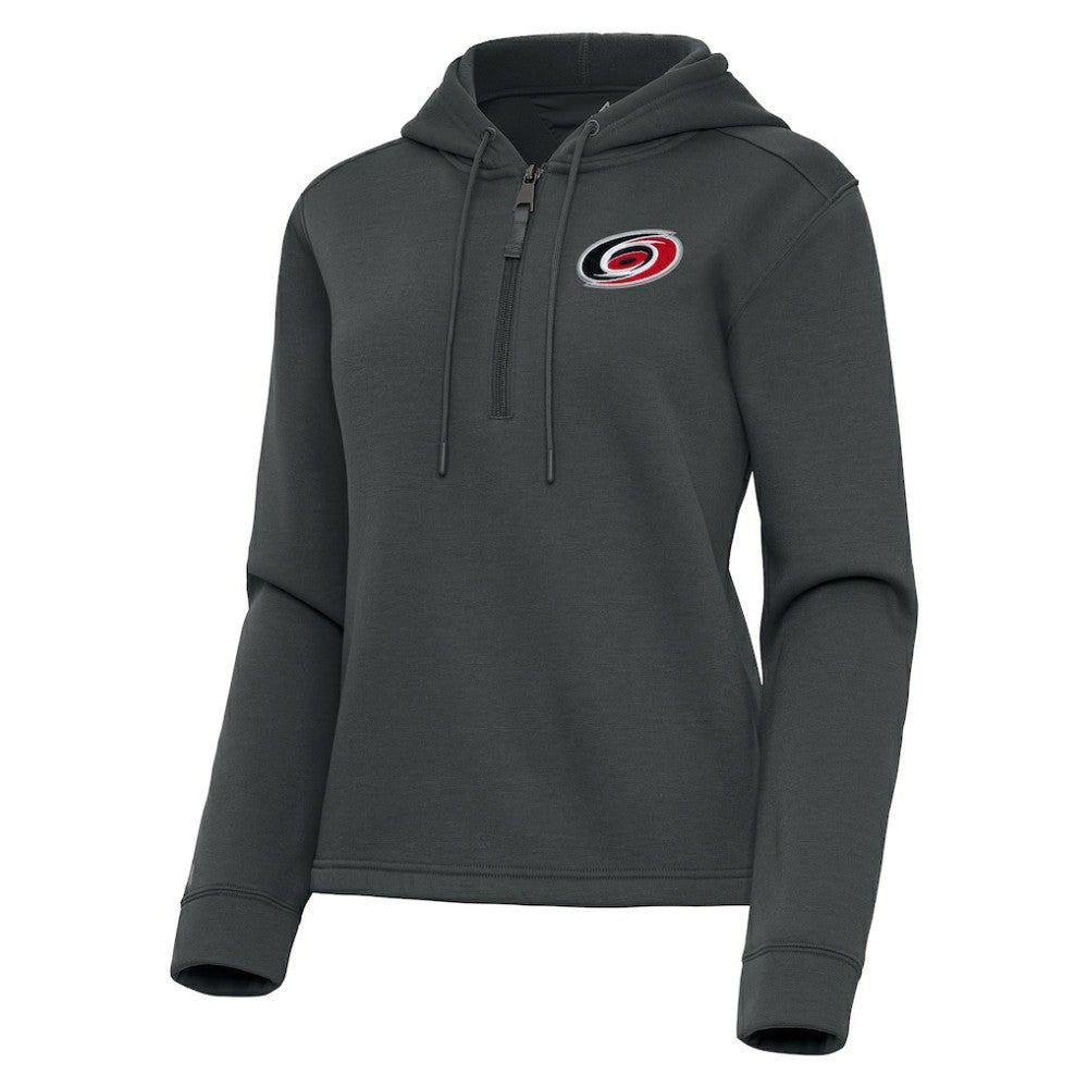 Carolina Hurricanes Antigua Women's Contemporary Quarter-Zip Hoodie - Pewter | NHL sale