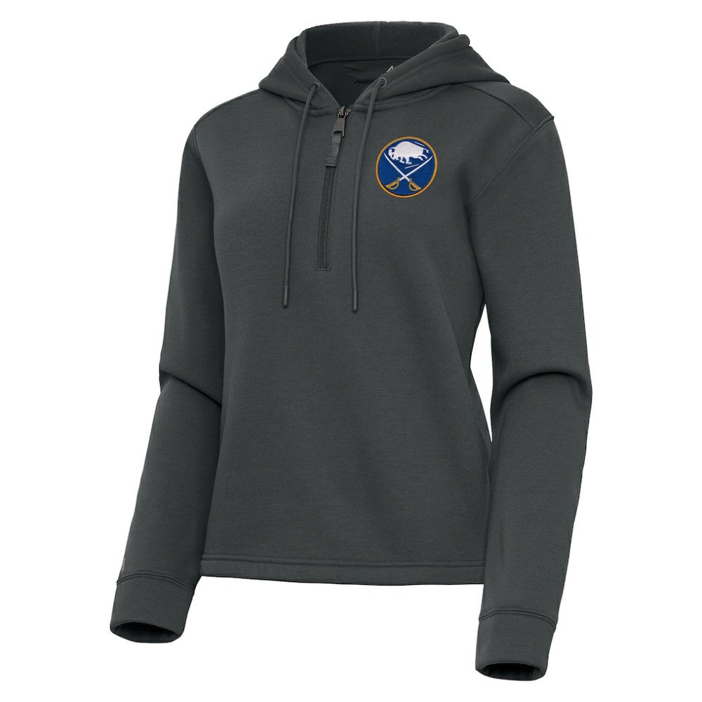 Buffalo Sabres Antigua Women's Contemporary Quarter-Zip Hoodie - Pewter | NHL on sale