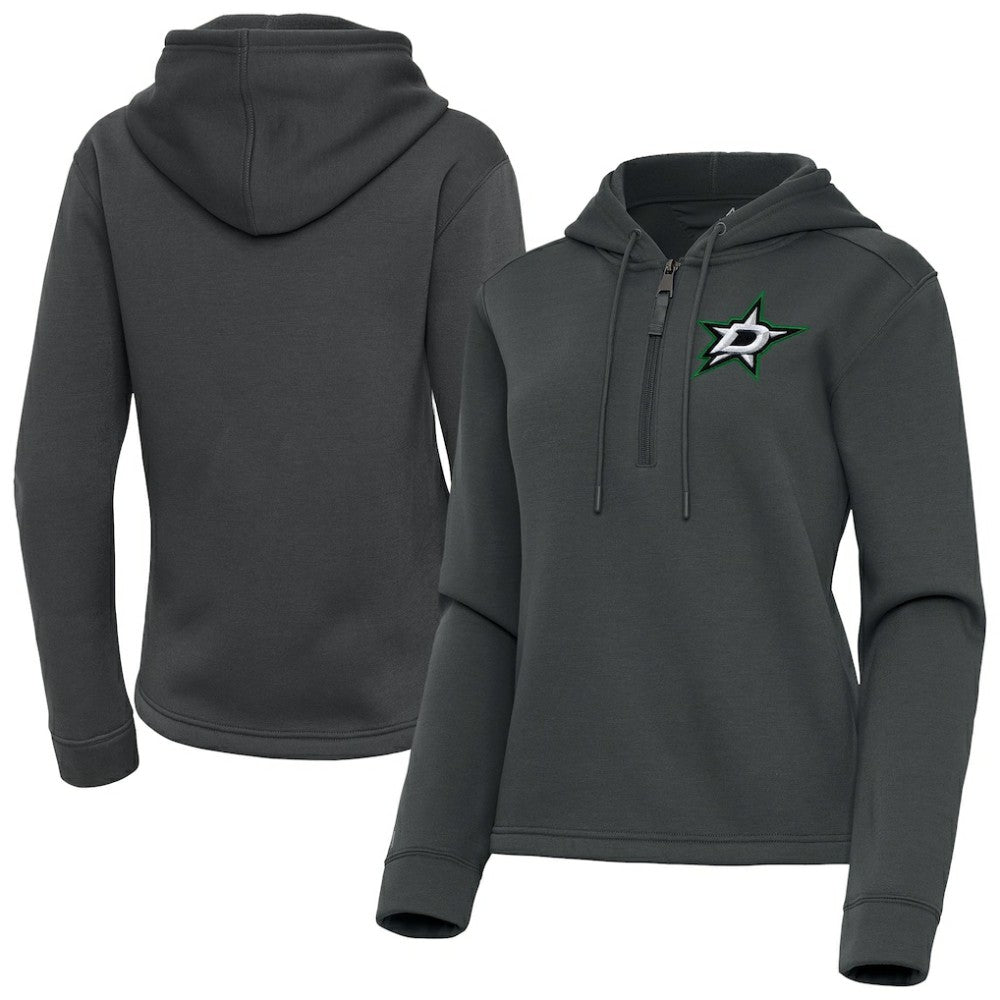 Dallas Stars Antigua Women's Contemporary Quarter-Zip Hoodie - Pewter | NHL online