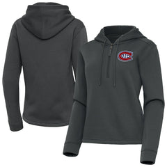 Montreal Canadiens Antigua Women's Contemporary Quarter-Zip Hoodie - Pewter | NHL sale