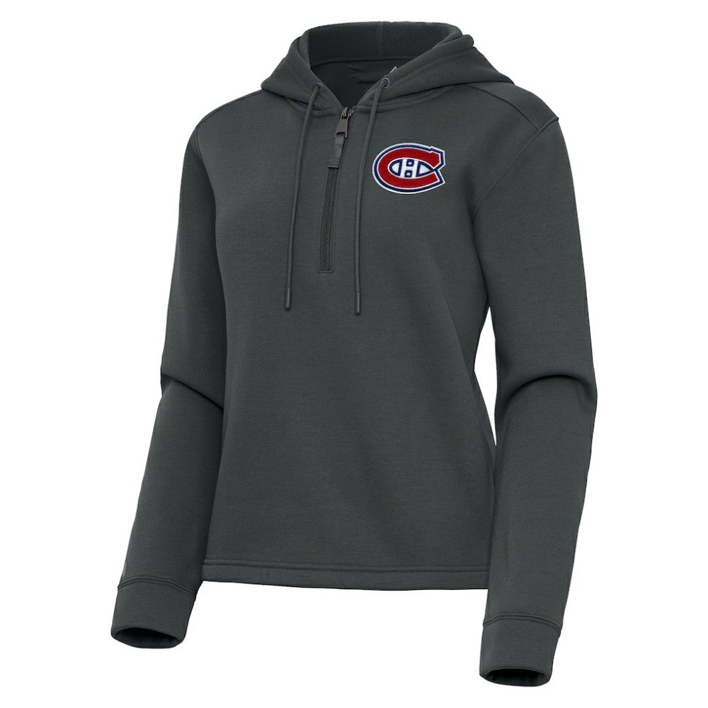 Montreal Canadiens Antigua Women's Contemporary Quarter-Zip Hoodie - Pewter | NHL sale