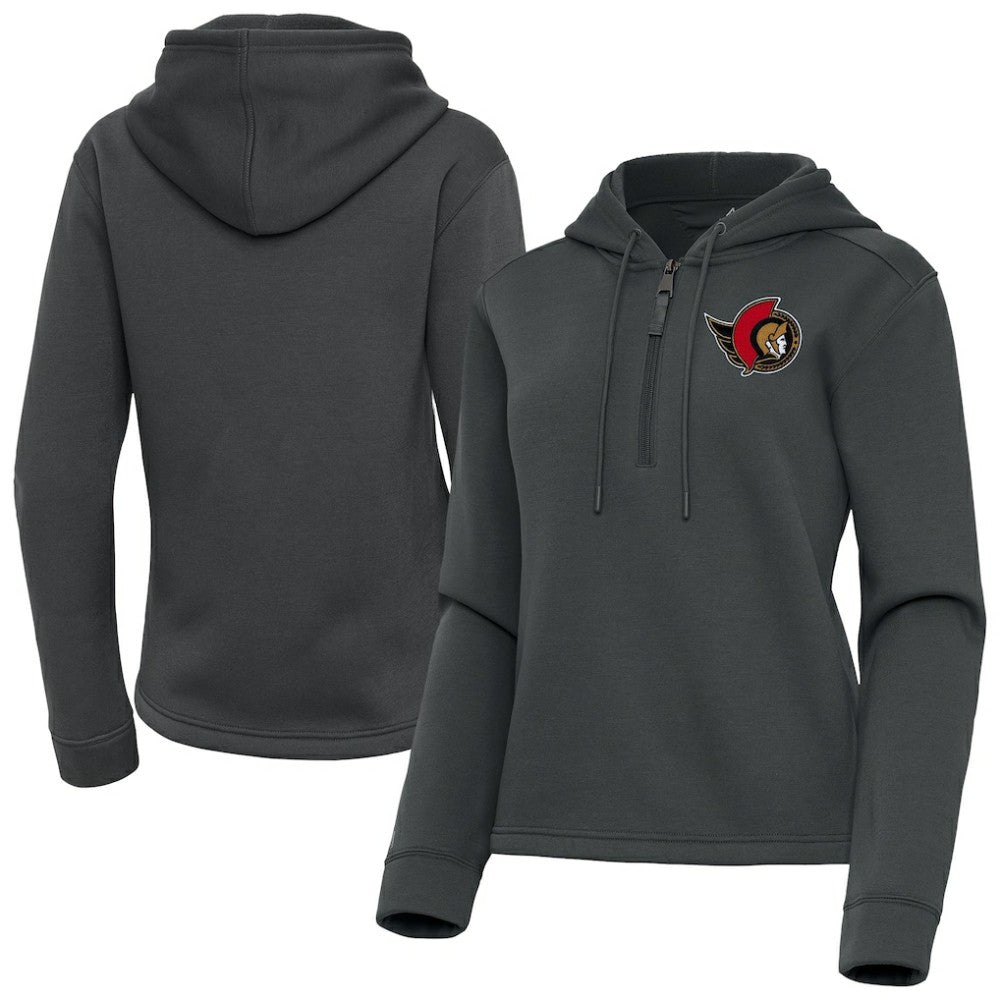 Ottawa Senators Antigua Women's Contemporary Quarter-Zip Hoodie - Pewter | NHL discount