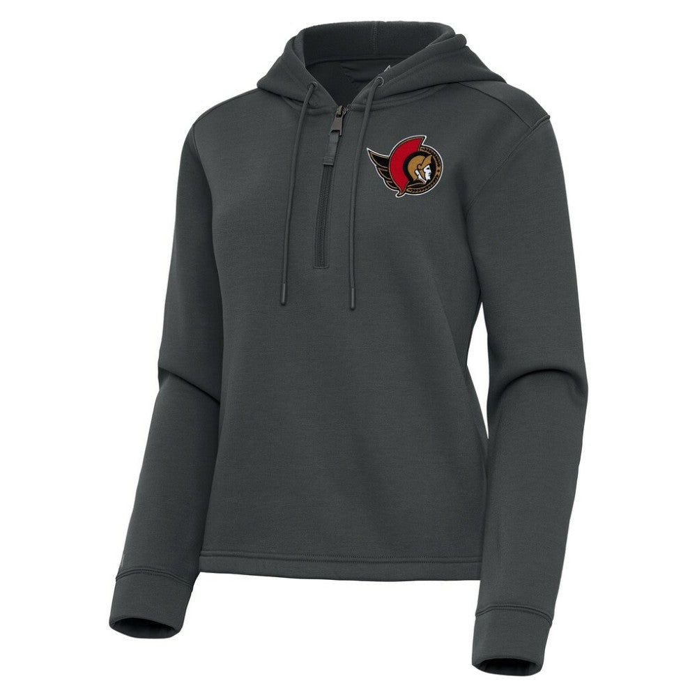 Ottawa Senators Antigua Women's Contemporary Quarter-Zip Hoodie - Pewter | NHL discount