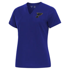 St. Louis Blues Antigua Traveler Rib V-Neck T-Shirt - Blue | NHL near me