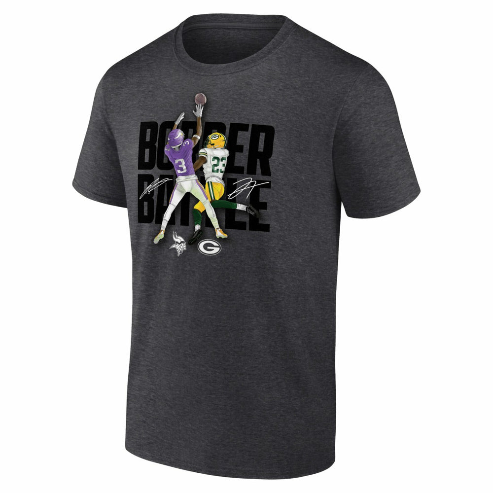 Jordan Addison & Jaire Alexander Minnesota Vikings vs. Green Bay Packers Border Battle Player T-Shirt - Charcoal - Fanatics