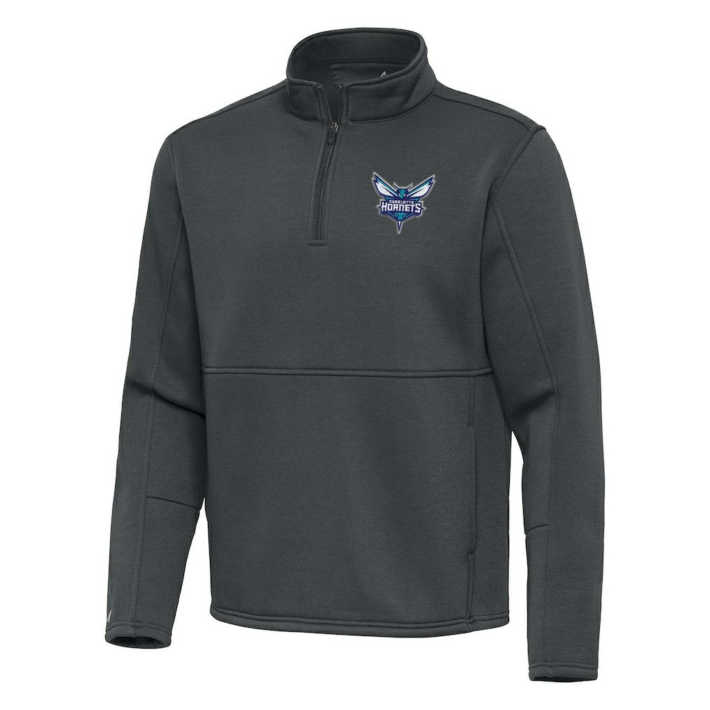 Charlotte Hornets Antigua Twist Quarter-Zip Pullover Top - Pewter