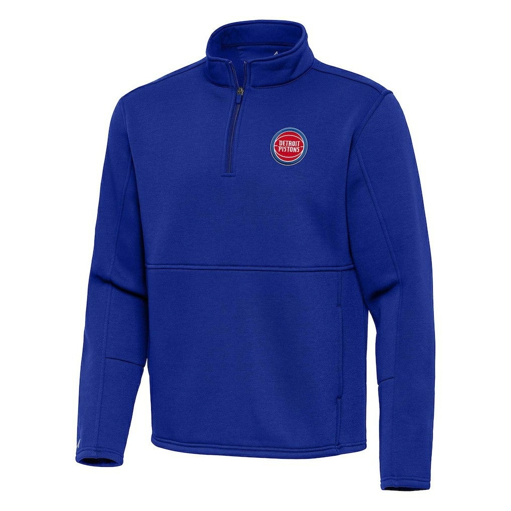 Detroit Pistons Antigua Twist Quarter-Zip Pullover Top - Blue