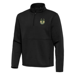 Milwaukee Bucks Antigua Twist Quarter-Zip Pullover Top - Black