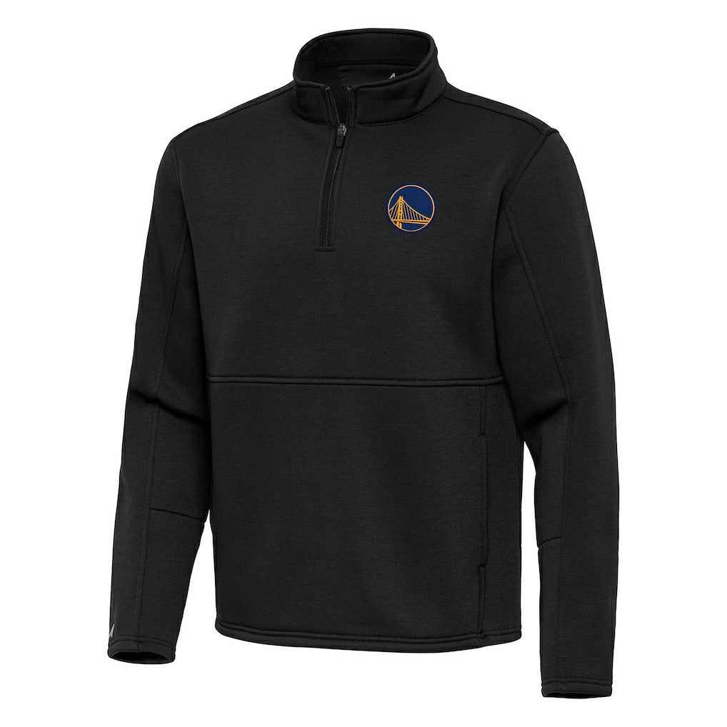 Golden State Warriors Antigua Twist Quarter-Zip Pullover Top - Black