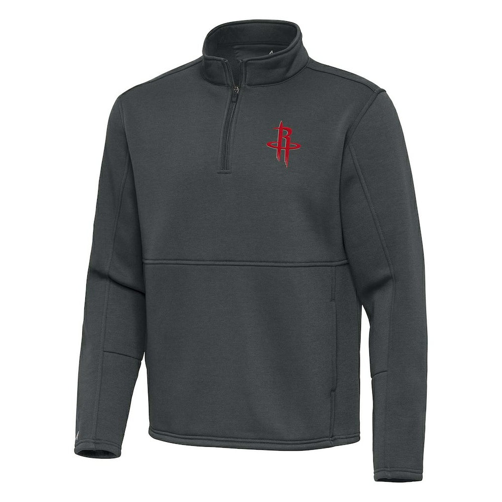 Houston Rockets Antigua Twist Quarter-Zip Pullover Top - Pewter