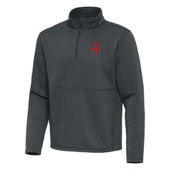 Houston Rockets Antigua Twist Quarter-Zip Pullover Top - Pewter