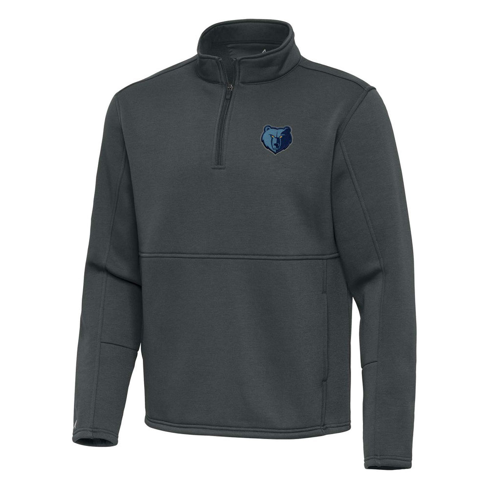 Memphis Grizzlies Antigua Twist Quarter-Zip Pullover Top - Pewter