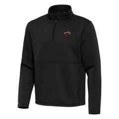 Miami Heat Antigua Twist Quarter-Zip Pullover Top - Black