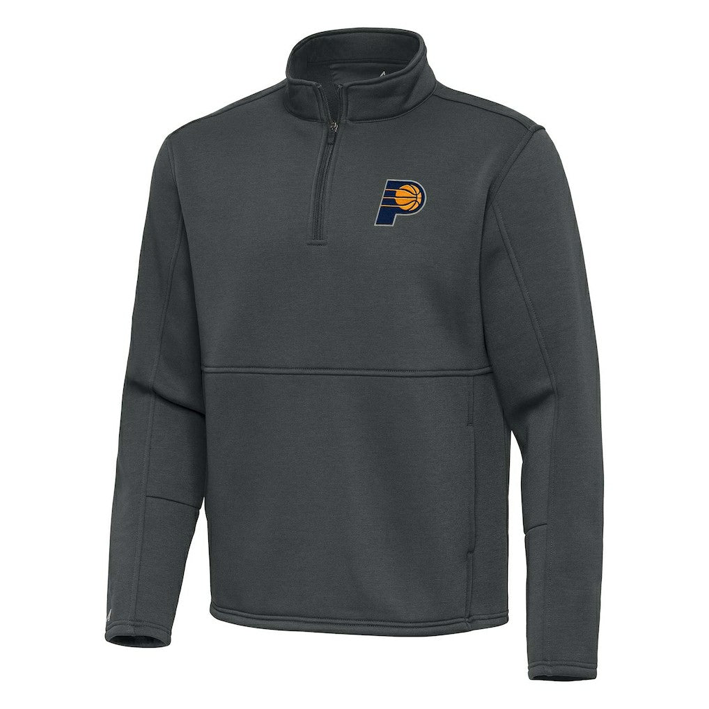 Indiana Pacers Antigua Twist Quarter-Zip Pullover Top - Pewter