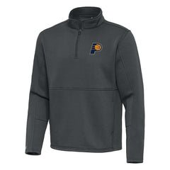 Indiana Pacers Antigua Twist Quarter-Zip Pullover Top - Pewter