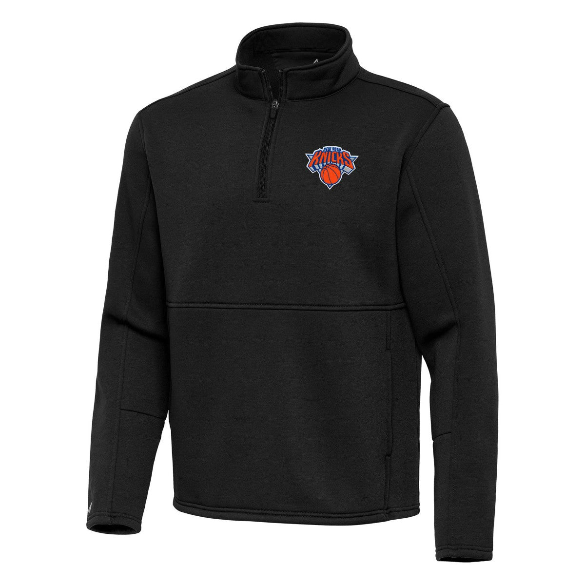 New York Knicks Antigua Twist Quarter-Zip Pullover Top - Black