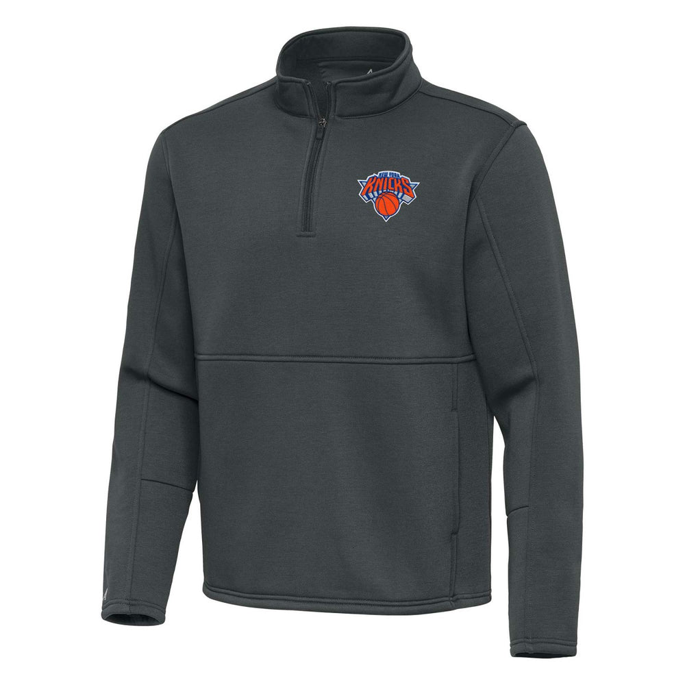 New York Knicks Antigua Twist Quarter-Zip Pullover Top - Pewter