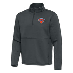 New York Knicks Antigua Twist Quarter-Zip Pullover Top - Pewter