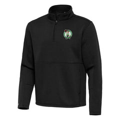 Boston Celtics Antigua Twist Quarter-Zip Pullover Top - Black