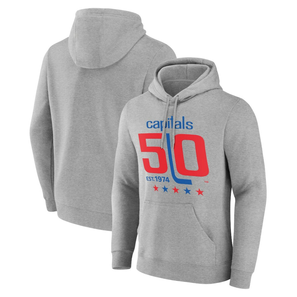 Washington Capitals 50th Anniversary Pullover Hoodie - Gray | NHL on sale