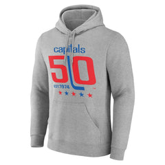 Washington Capitals 50th Anniversary Pullover Hoodie - Gray | NHL on sale