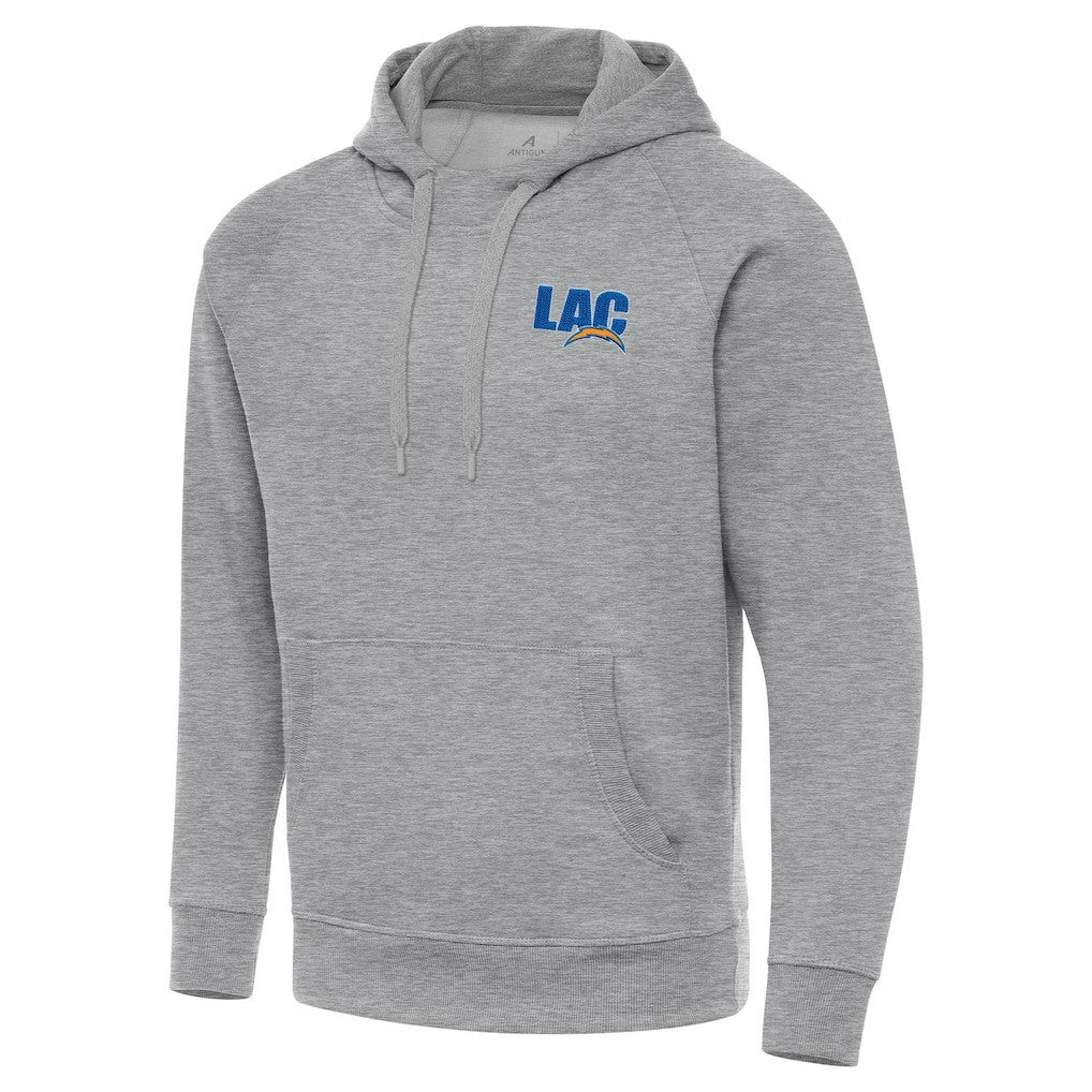 Men's Los Angeles Chargers Antigua Victory Pullover Hoodie - Heather Gray - NFL