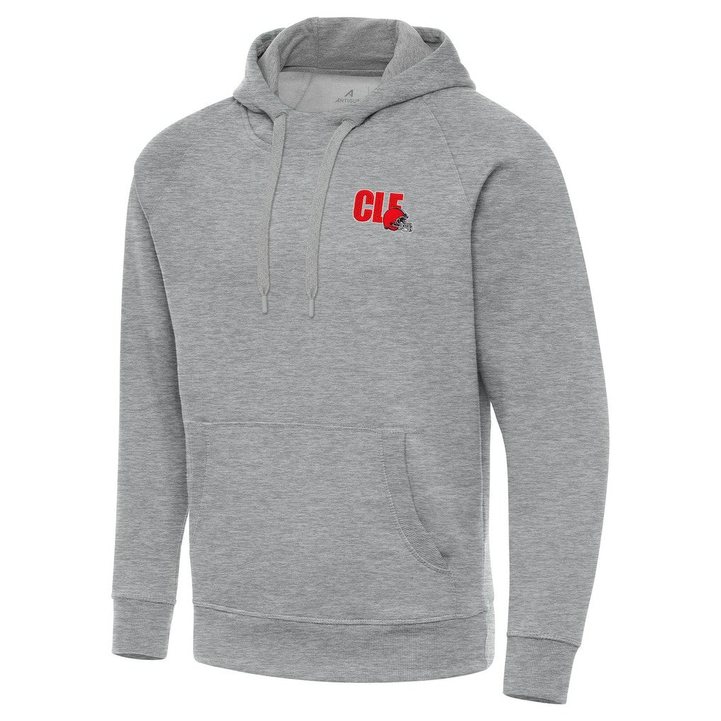 Men's Cleveland Browns Antigua Victory Pullover Hoodie - Heather Gray - NFL