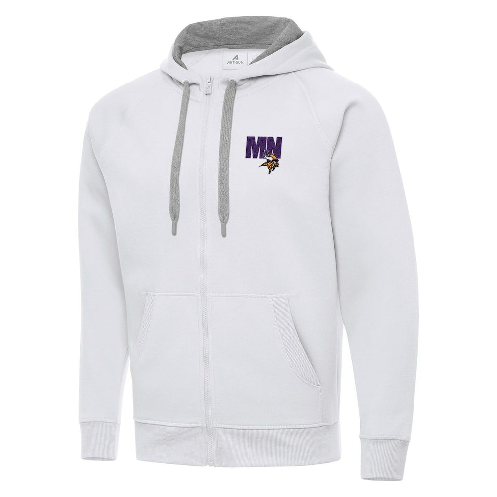 Men's Minnesota Vikings Antigua Victory Full-Zip Hoodie - White - NFL