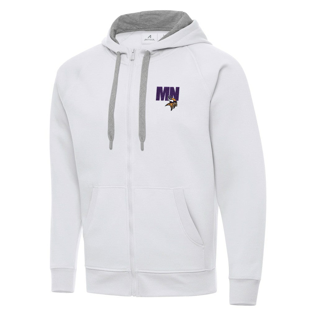 Men's Minnesota Vikings Antigua Victory Full-Zip Hoodie - White - NFL