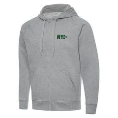 Men's New York Jets Antigua Victory Full-Zip Hoodie - Heather Gray - NFL