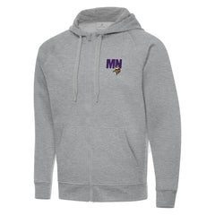 Men's Minnesota Vikings Antigua Victory Full-Zip Hoodie - Heather Gray - NFL