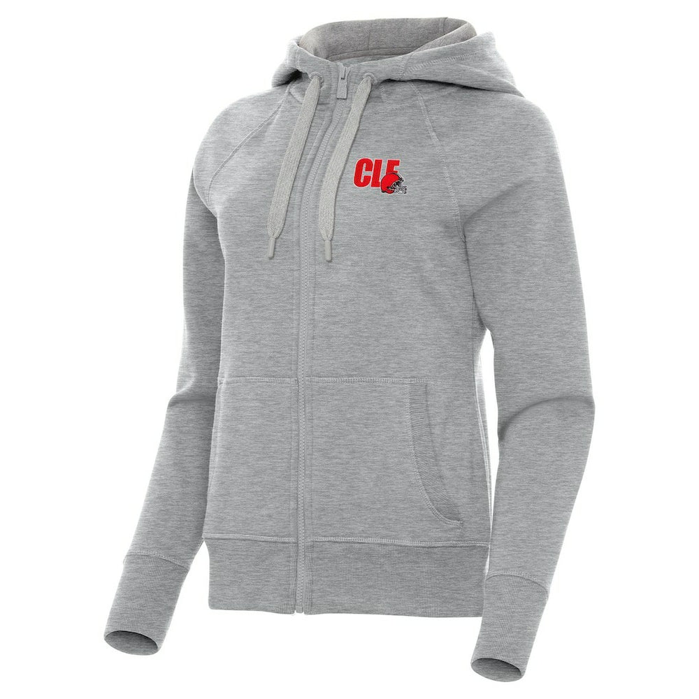 Cleveland Browns Antigua Women's Victory Full-Zip Hoodie - Heather Gray - NFL