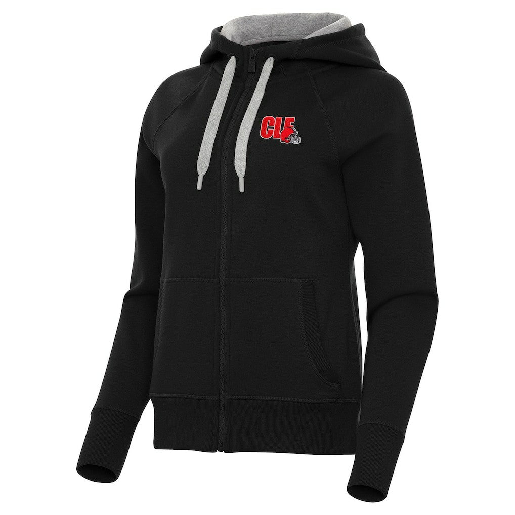 Cleveland Browns Antigua Women's Victory Full-Zip Hoodie - Black - NFL