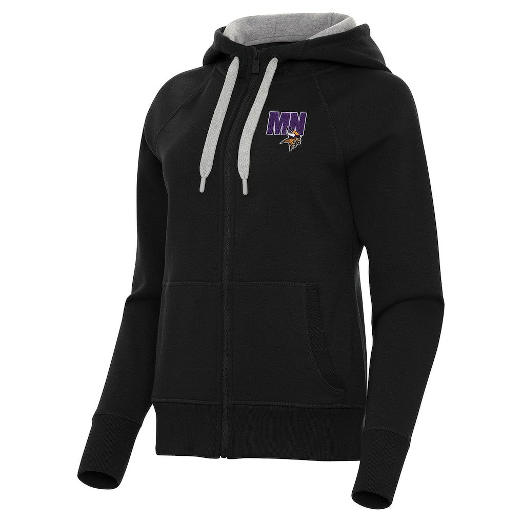 Minnesota Vikings Antigua Women's Victory Full-Zip Hoodie - Black - NFL