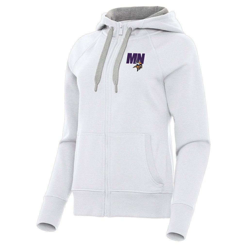 Minnesota Vikings Antigua Women's Victory Full-Zip Hoodie - White - NFL