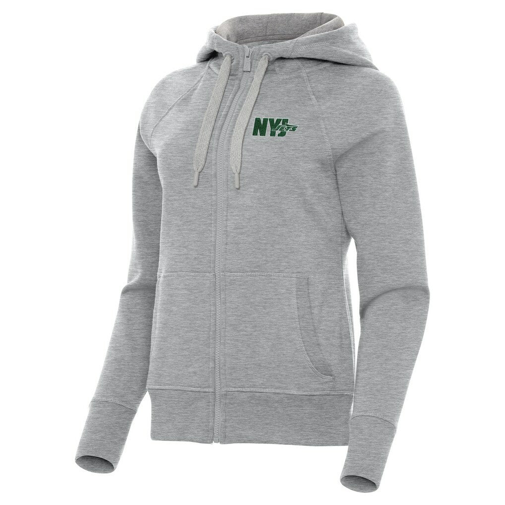 New York Jets Antigua Women's Victory Full-Zip Hoodie - Heather Gray - NFL