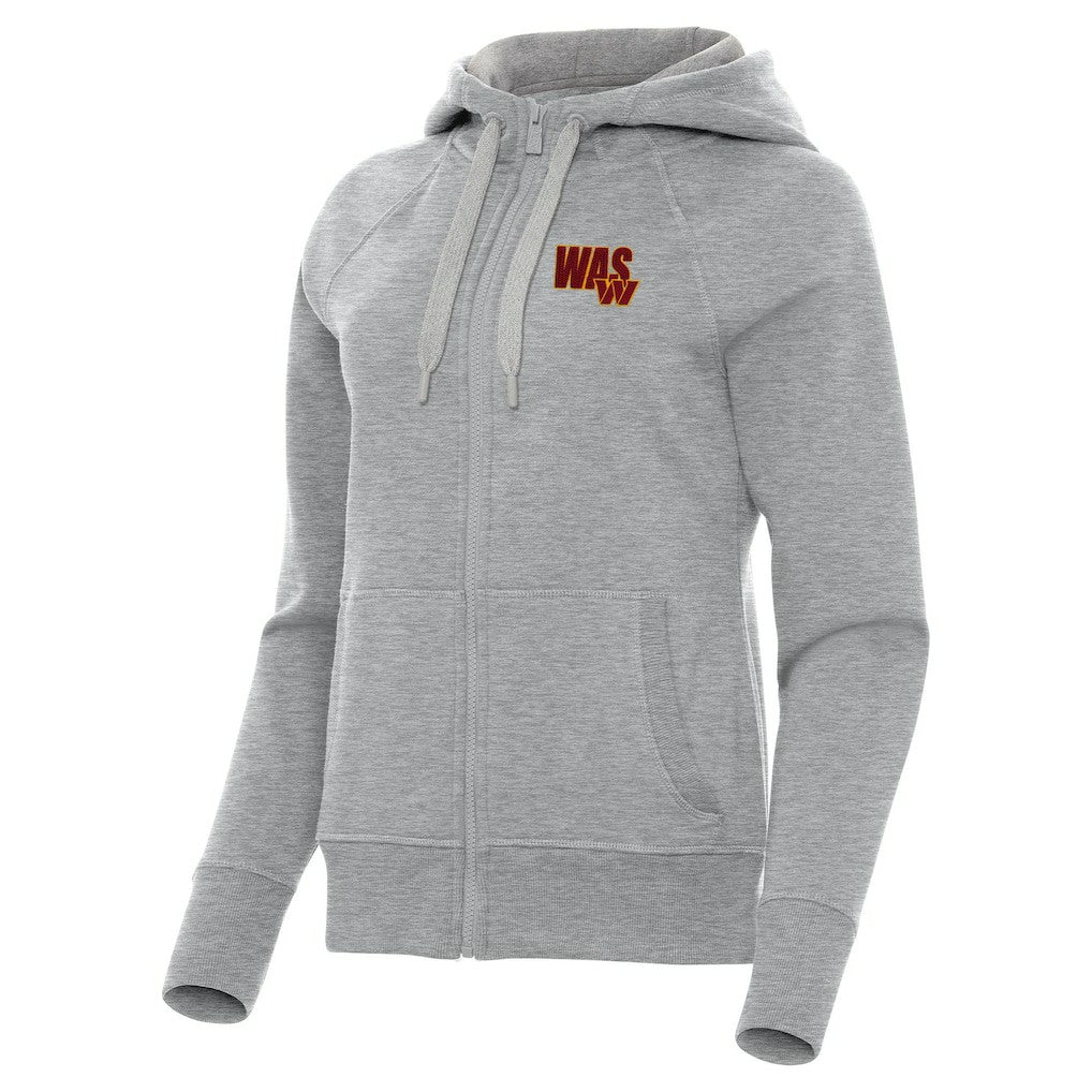 Washington Commanders Antigua Women's Victory Full-Zip Hoodie - Heather Gray - NFL
