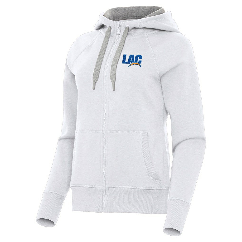Los Angeles Chargers Antigua Women's Victory Full-Zip Hoodie - White - NFL